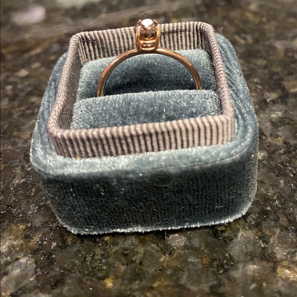 Round Rose Cut Chocolate Natural Diamond Ring by Jewelluxe - Picture 4 of 10